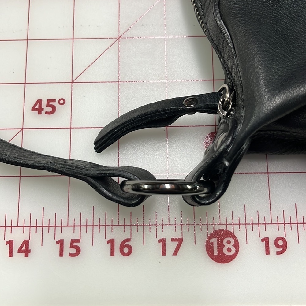 INNUE Career/Travel Black Leather/Suede Stud Accent Top Handle Long Strap Purse - Picture 14 of 16
